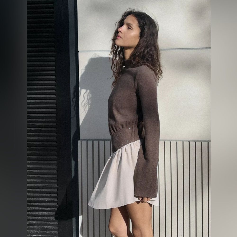 ZARA COMBINATION STUDDED DRESS - Picture 2 of 7